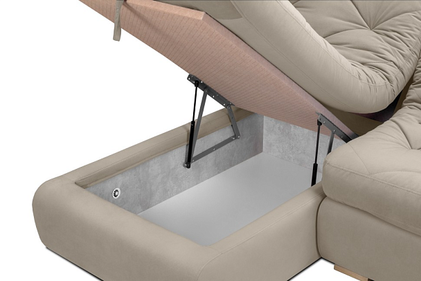 Мягкий угол «Борнео» с оттоманкой бежевый - Вид 6