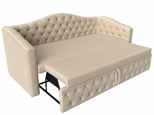 Прямой диван Мечта (полностью экокожа бежевая) - Вид 6