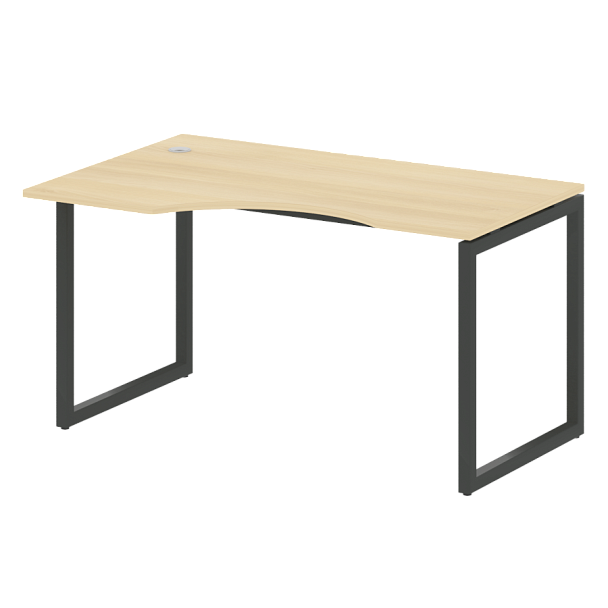 Metal System Quattro Стол криволинейный левый на О-образном м/к 40БО.СА-2 (L) Акация/Антрацит металл 1400*900*750 - Вид 1