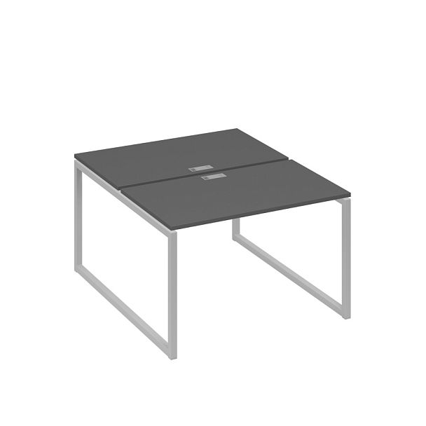 Рабочая станция 2х120 на металлокаркасе QUATTRO A4 А4 Б4 173 БП антрацит премиум / металлокаркас серый - Вид 1