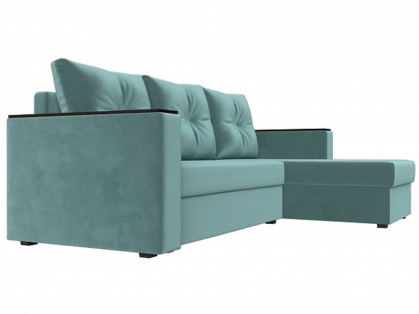 Угловой диван Атланта Лайт Б/С правый (полностью Велюр бирюзовый) - Вид 3