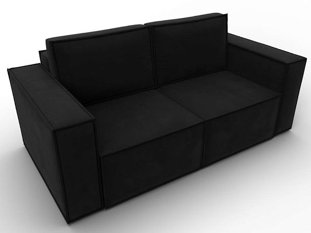 Диван прямой Куба мини Микровельвет черный - Вид 6