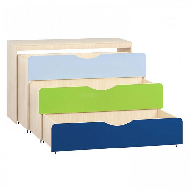 Кровать 3-х ярусная выкатная с тумбой КМД-05 - Вид 1