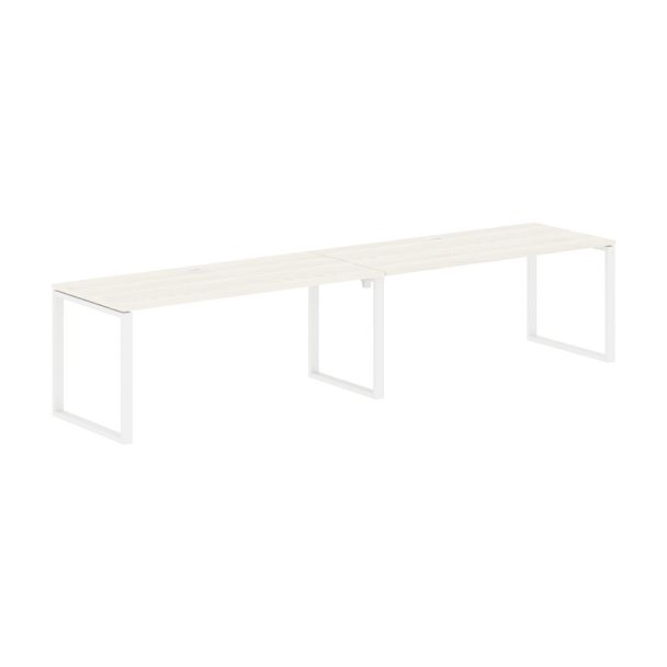 Стол 2-х местный EQWST 3580 Ясень Траун/Белый 3526х800х750 EDIS - Вид 1