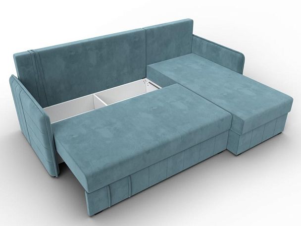 Диван угловой Слим угол универсальный Велюр бирюзовый - Вид 7