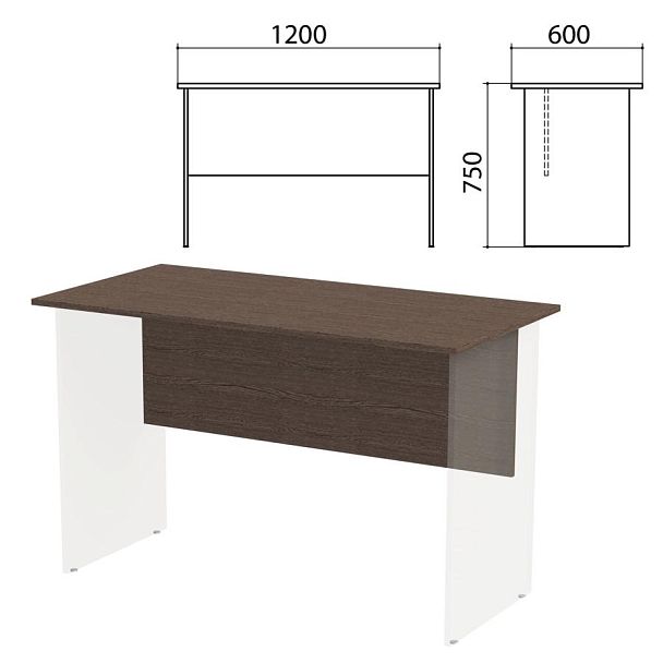 Столешница, царга стола письменного "Канц" 1200х600х750 мм, цвет венге, СК22.16.1 - Вид 2