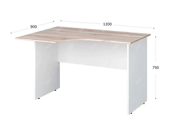 TANDEM RTD012-120L-MA Стол эргономичный левый 1200х900х750 Дуб Маувелла/Белый - Вид 2