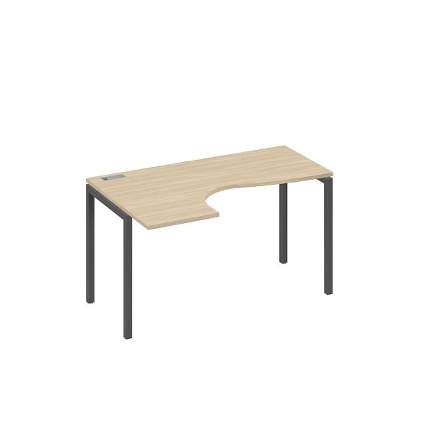 Стол эргономичный левый "Классика" на металлокаркасе DUE A4 А4 Б2 033 БП дуб скандинавский / металлокаркас антрацит - Вид 1