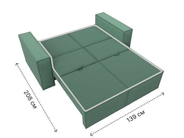 Диван прямой Куба мини Рогожка зеленый - Вид 12