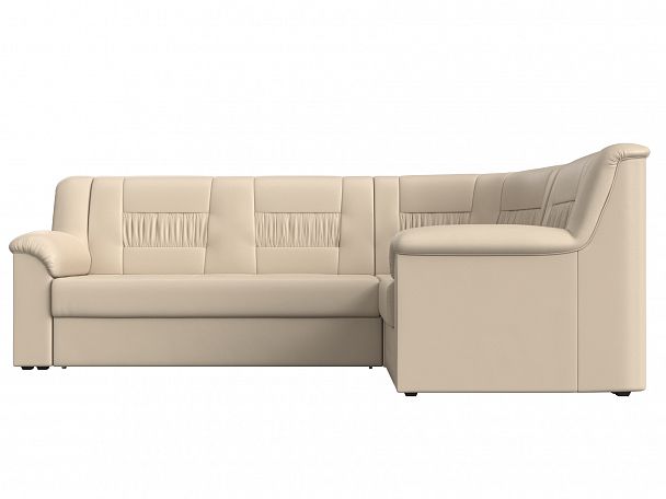 Угловой диван Карелия правый (полностью экокожа бежевая) - Вид 2