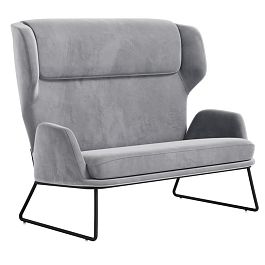 Диван двухместный Pronto PRNT-02 Velutto 12/Металл Черный 1230*760*1090 - Фото предпросмотра