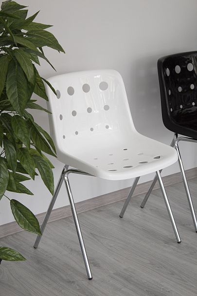 Стул Sheffilton SHT-ST56/S186-1 белый/черный муар - Вид 8