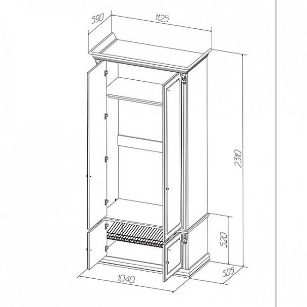 Шкаф "Благо-5-15-2" с зеркалами - Вид 4