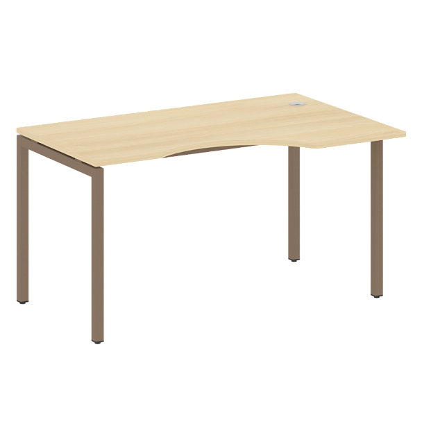 Metal System Quattro Стол криволинейный правый на П-образном м/к 40БП.СА-2 (R) Акация/Мокко металл 1400*900*750 - Вид 1
