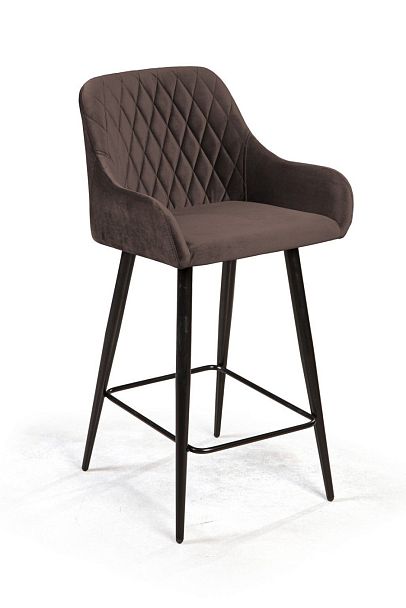 Стул полубарный Robert поворотный 360 градусов, бархат антрацит 14 - Вид 1