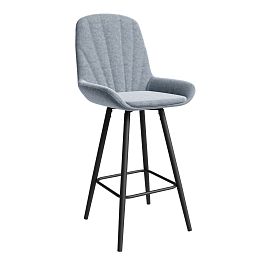 Стул ЮККИ Основание №5 Барный конус Черное Велюр тип 1 Серый - Фото предпросмотра