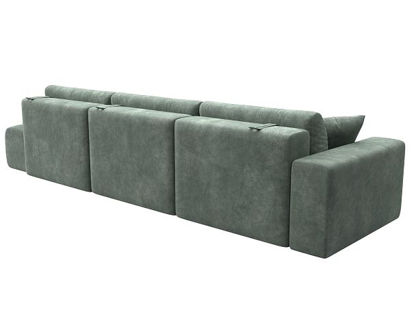 Диван прямой Лига-036 НПБ Модерн Лонг подлокотник слева Велюр зеленый - Вид 6