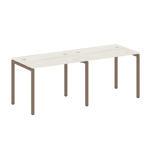 Metal System Quattro Р. ст. на 2 раб. места на П-образном м/к 40БП.СМ-2.1 Дуб наварра/Мокко металл 2000*720*750 - Вид 1