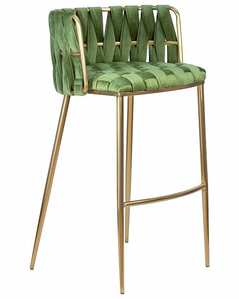 Стул барный DOBRIN EMMA GOLD (зеленый велюр (VF-08)) - Вид 2