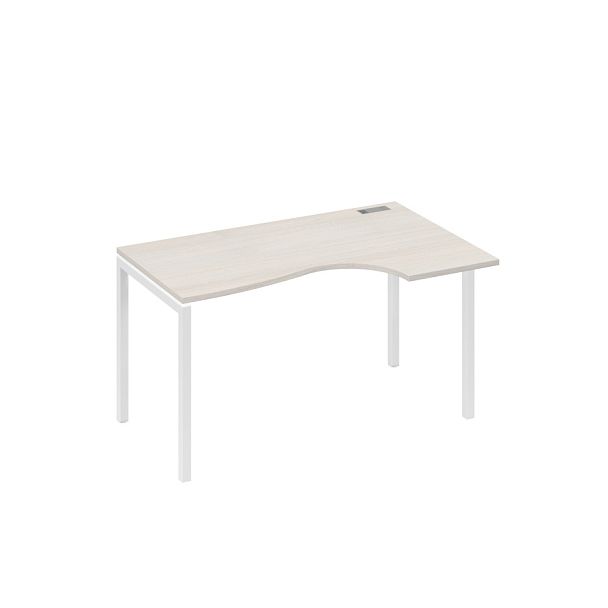 Стол эргономичный правый "Классика" на металлокаркасе DUE A4 А4 Б2 044 БП дуб / металлокаркас белый - Вид 1