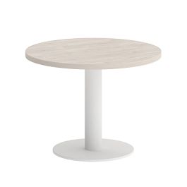 Home Office Стол журнальный круглый VR.SP-5-60.1G Денвер светлый/Белый металл 600*600*453 - Фото предпросмотра