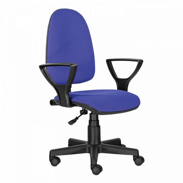 Кресло BRABIX "Prestige Ergo MG-311", регулируемая эргономичная спинка, ткань, черно-синее, 531876 - Вид 1