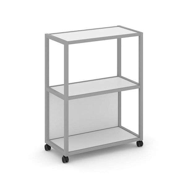 Shelf Mobile Стеллаж 3 уровня 1 секция VR.LT-STK-302.10 Белый Бриллиант/Металл Серый 1000*400*1046 - Вид 1