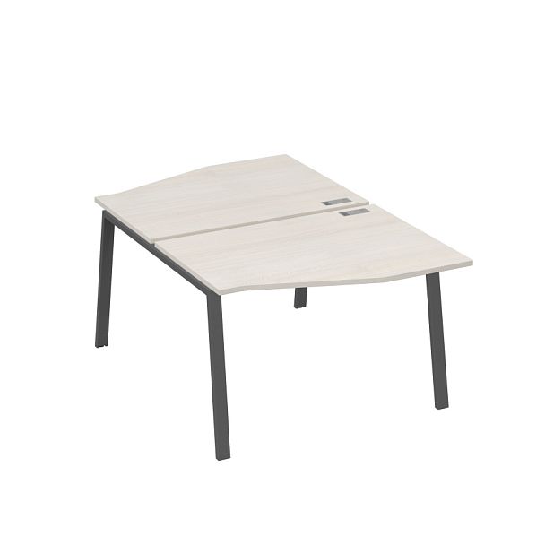 Рабочая станция со столами Техно на металлокаркасе TRE (2х120) A4 А4 Б3 189  БП дуб / металлокаркас антрацит - Вид 1