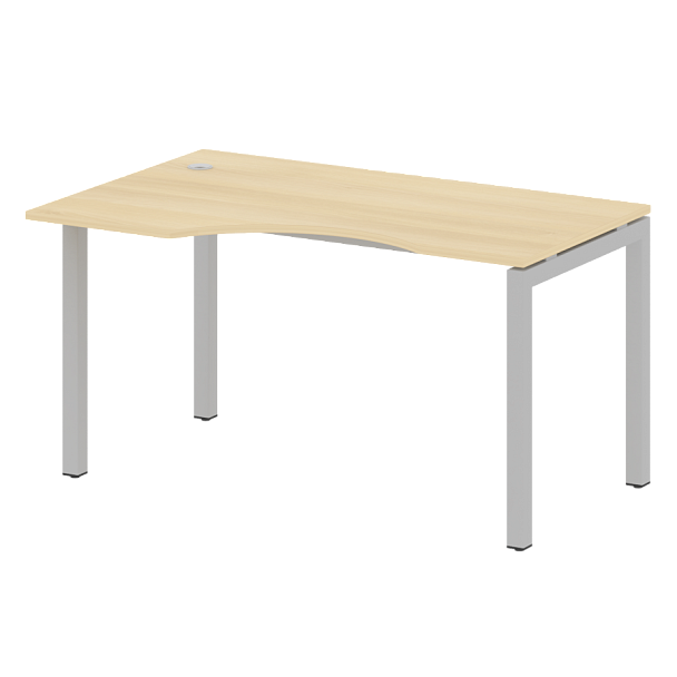 Metal System Quattro Стол криволинейный левый на П-образном м/к 50БП.СА-2 (L) Акация/Серый металл 1400*900*750 - Вид 1