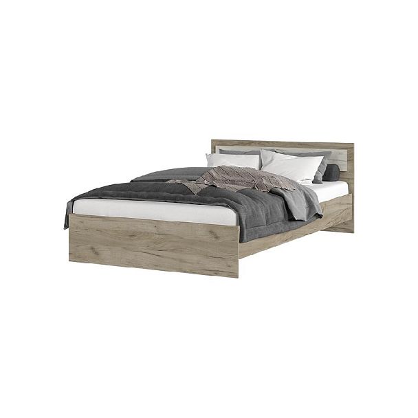 ГАРМОНИЯ КР 609 кровать (1,252х0,7х2,032) дуб крафт белый/дуб крафт серый - Вид 1