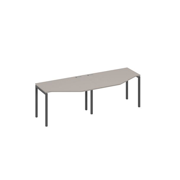 Рабочая станция DUE (2х120) столы эргономичные Техно A4 А4 Б2 051-2 БП мокко премиум / металлокаркас антрацит - Вид 1