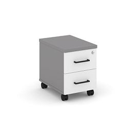 Стайл Проджект Тумба мобильная 2 ящика. Стандартные колеса. Задняя стенка ЛХДФ SN.TM-003 Серый Пепел - Фото предпросмотра