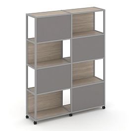 Shelf Mobile Стеллаж 5 уровней 2 секции VR.LT-STK-516.12 Дуб Аттик/Металл Серый/W-11 2370*400*2000 - Фото предпросмотра