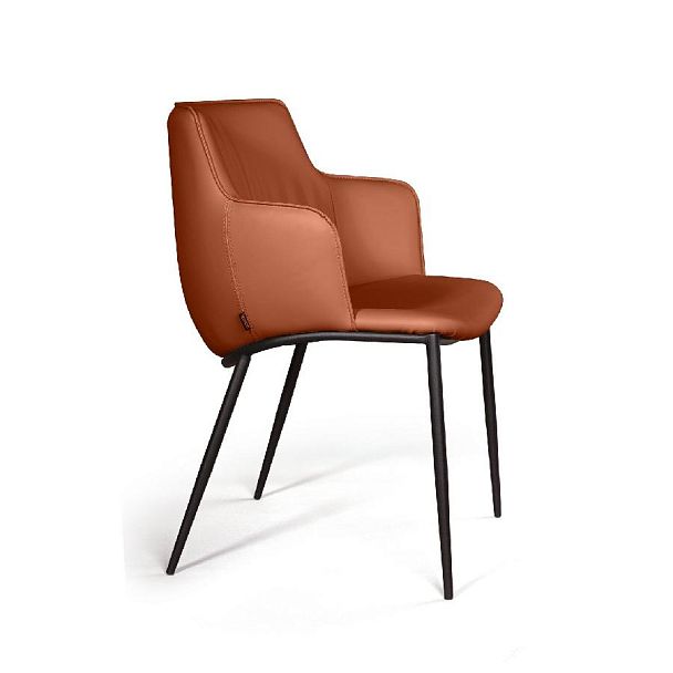 Стул с подлокотниками Sofia, иск.кожа soft-touch, терракот - Вид 9