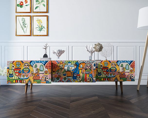 Комод "Berber" с ящиками низкий под TV принт 1 - Вид 5