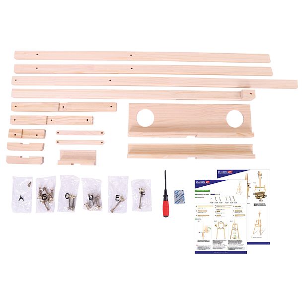 Мольберт напольный из сосны Лира с полкой, 170х55х70 см, высота холста до 107 см, BRAUBERG ART CLASSIC, 192261 - Вид 20