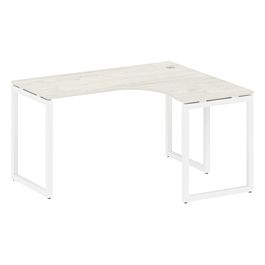 Metal System Quattro Стол криволинейный правый на О-образном м/к 40БО.СА-3 (R) Дуб наварра/Белый металл 1400*1200*750 - Фото предпросмотра