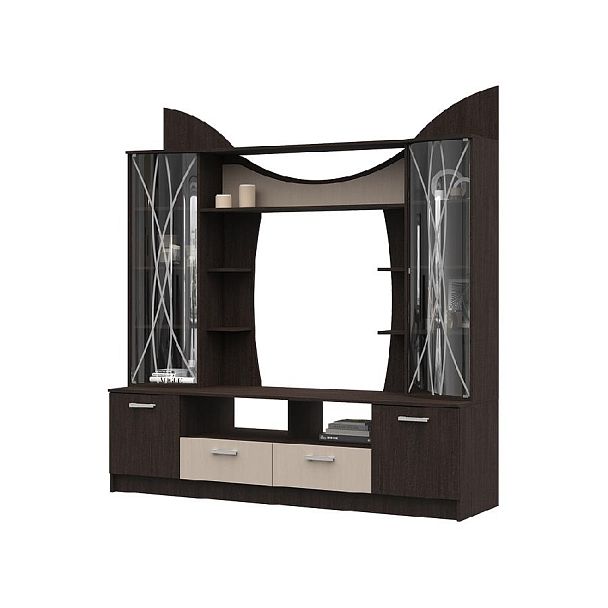 Гостиная ОЛЬБИЯ центральная секция венге/белфорт - Вид 1