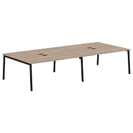 Стол 4-х местный ELWST 3516 Дуб Денвер светлый/Черный 3526х1606х750 EDIS - Фото предпросмотра