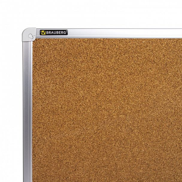 Доска пробковая для объявлений 45х60 см, алюминиевая рамка, ГАРАНТИЯ 10 ЛЕТ, РОССИЯ, BRAUBERG, 231711 - Вид 4