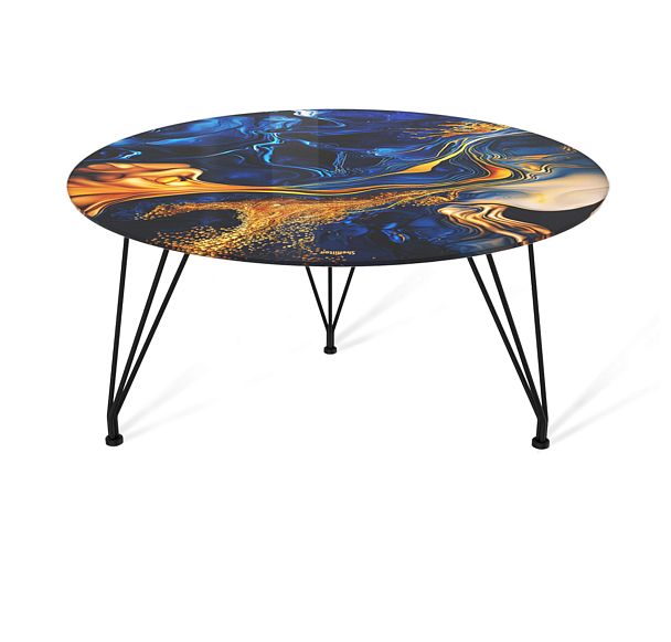 Столик журнальный Sheffilton SHT-TU29/H36/TT32 60 СТЕКЛО/МДФ черный муар/синий сапфир - Вид 2