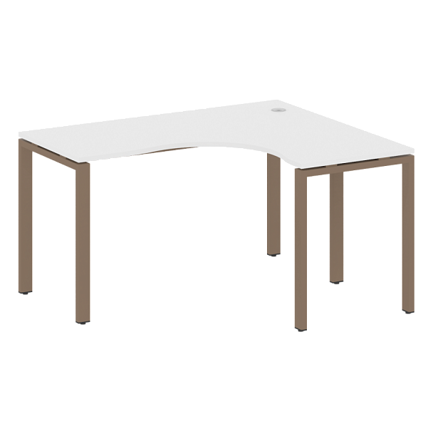 Metal System Стол криволинейный правый на П-образном м/к БП.СА-3 (R) Белый/Мокко металл 1400*1200*750 - Вид 1
