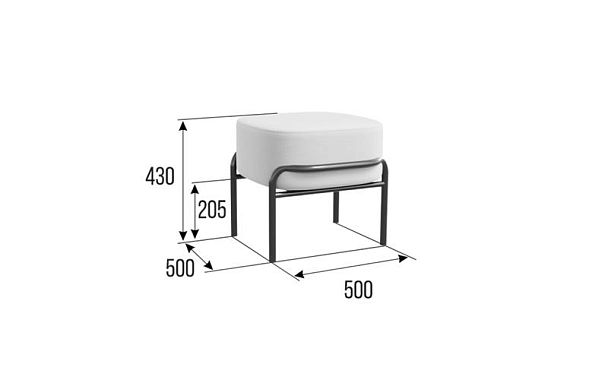 Flex Пуф FLX-4 Latte Lux 405/Металл Черный - Вид 2