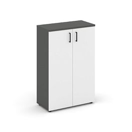 Style Project Шкаф средний широкий SN.STS.E-204 Антрацит/Антрацит/Белый/Черный Ручки 796*400*1203 - Фото предпросмотра