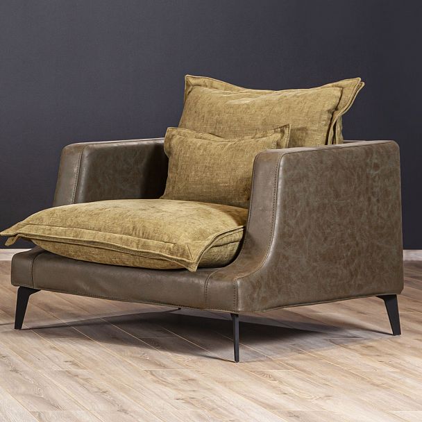 Rey кресло замша зеленый/серый - Вид 4