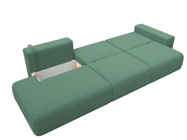 Диван прямой Лига-036 НПБ Модерн Лонг подлокотник справа Рогожка зеленый - Вид 9