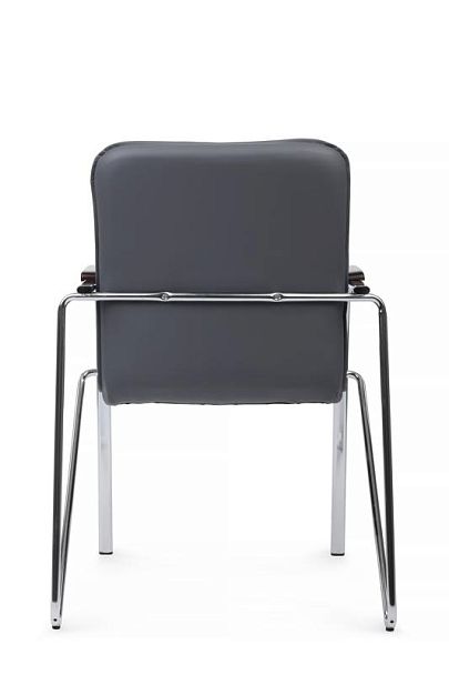 Стул Самба с деревянными подлокотниками SMB-02H Хром гальв. Серый - Вид 4