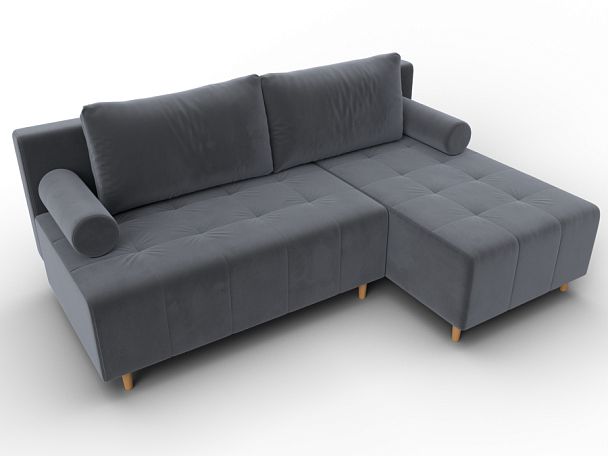 Диван угловой Лига-102 угол универсальный Велюр серый - Вид 6