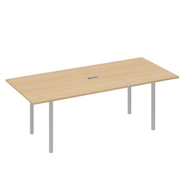 Стол переговорный 220 на металлокаркасе DUE A4 А4 Б2 124 БП натуральный дуб / металлокаркас серый - Вид 1