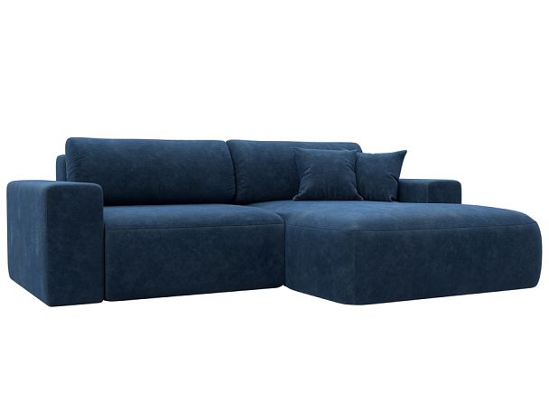 Диван угловой Лига-036 НПБ Классик правый угол Велюр синий - Вид 1